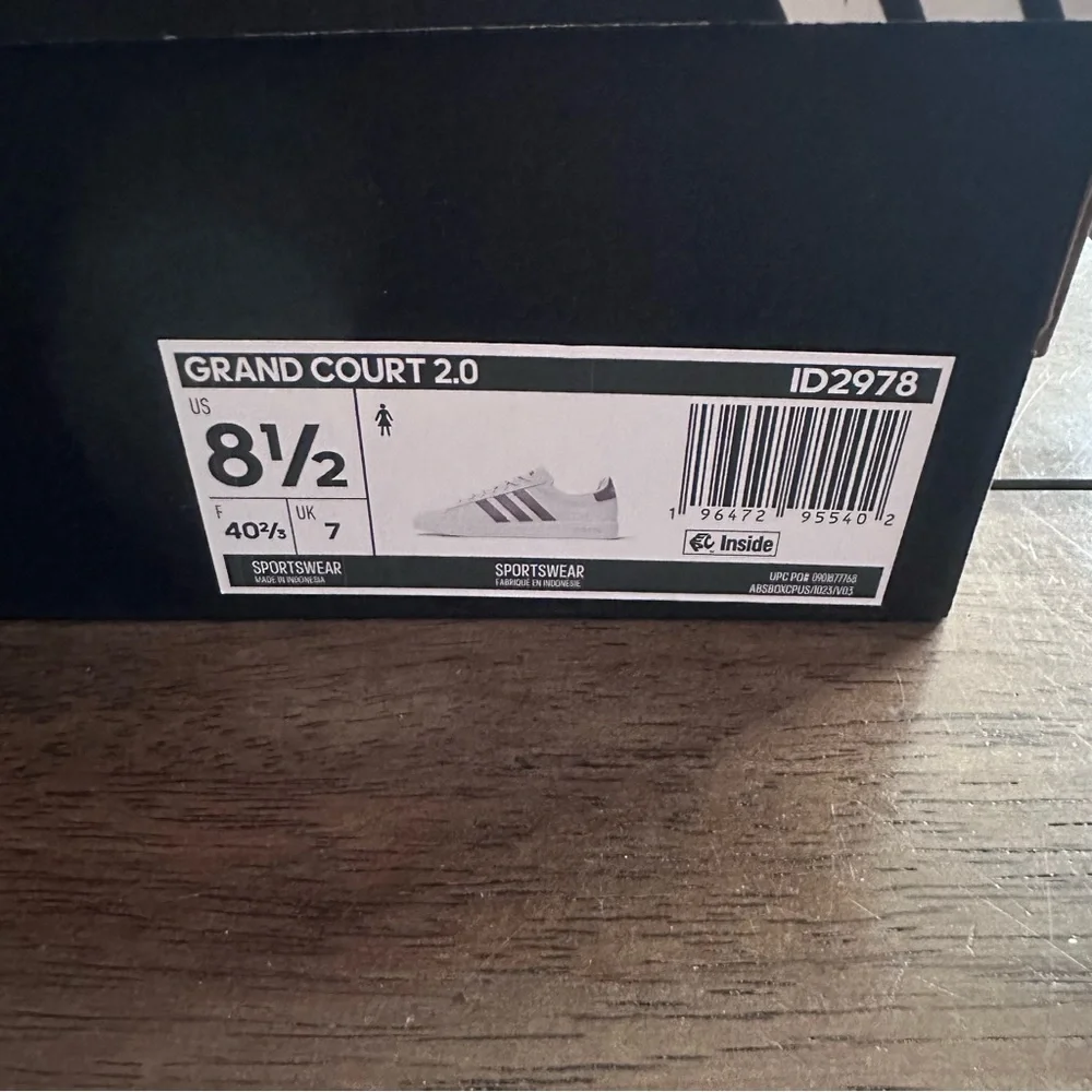 Adidas Grand Court 2.0 shoes NWT white & brown women’s 8.5